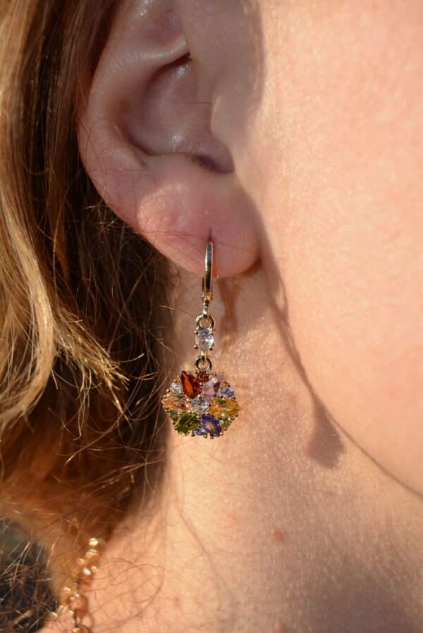 Multicolour tiny stones earrings
